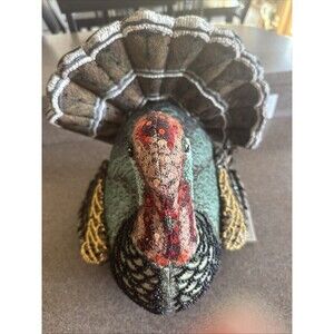 2024 Release John Derian Target Fall Turkey  Red Beaded Pillow Thanksgiving